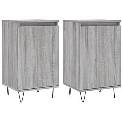 Maison Chic Ensemble de 2 Buffets,commode,console pour rangement sonoma gris 40x35x70 cm bois d'ingénierie -MN13136