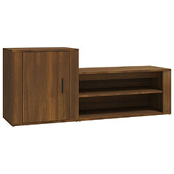 vidaXL Armoire à chaussures Chêne marron 130x35x54cm Bois d'ingénierie