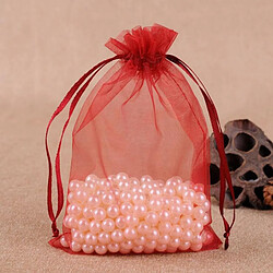 Wewoo 100 PCS Sac Cadeau Bijoux Organza De Mariage Anniversaire Fête Pochettes DessinsTaille Du 16X22cm Vin Rouge 