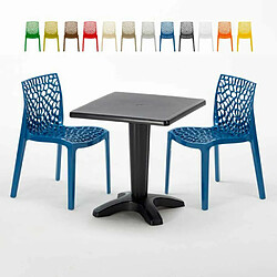 Grand Soleil Table et 2 chaises colorées polypropylen