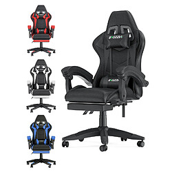 Fauteuil de Bureau - BIGZZIA Siège de bureau Réglable - Chaise gaming avec Appui-tête et Support lombaire, 136kg, Noir