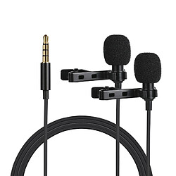 Wewoo Microphone omnidirectionnel d'enregistrement double lavalier MC-LM300longueur 4 m