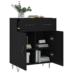 Avis vidaXL Buffet noir 69,5x34x90 cm bois d'ingénierie