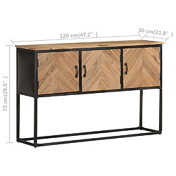 vidaXL Buffet 120x30x75 cm Bois d'acacia solide pas cher