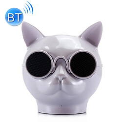 Yonis Speakers Bluetooth Chat Noir Haut-parleurs Bluetooth Stéréo Forme Mini Chat Mains Libres/Carte TF/FM Blanc YONIS