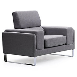 Paris Prix Fauteuil en Tissu Ezekiel 104cm Gris Clair 