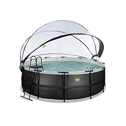 Piscine tubulaire Black Leather ronde 4,27 x 1,22 m avec dôme - Exit Toys