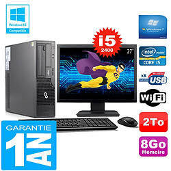 PC Fujitsu Esprimo E500 E85+ SFF Core I5-2400 8Go Disque 2 To Wifi W7 Ecran 27" · Occasion 