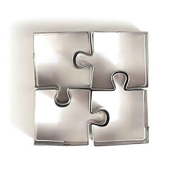 Graines Creatives 4 mini emporte-pièces inox - Puzzle 