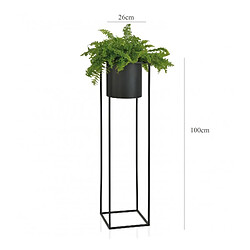 Wadiga Cache-pot sur Pied en Métal Noir - Hauteur 100cm