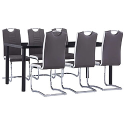 vidaXL Ensemble de salle à manger 7 pcs Similicuir Gris