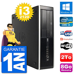 PC HP Compaq 6200 Pro SFF Intel i3-2120 RAM 8Go Disque Dur 2To Windows 10 Wifi - Occasion