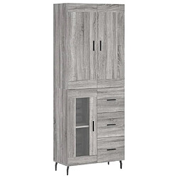 Maison Chic Buffet,Meuble de Rangement,commode pour salon,Cuisine Sonoma gris 69,5x34x180 cm Bois d'ingénierie -MN95657