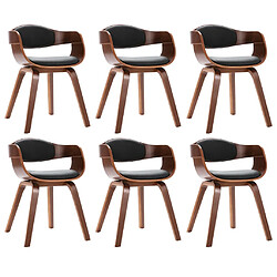 Maison Chic Lot de 6 Chaises à manger modernes,Chaises à dîner bois courbé et similicuir -MN29991