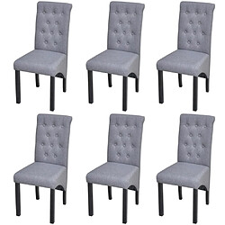 vidaXL Chaises à manger lot de 6 gris clair tissu 