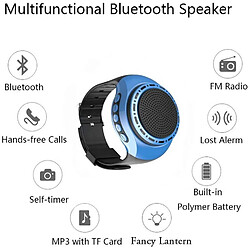 Universal Haut-parleur portable multifonctionnel Portable Mini poignet portable Sports de musique sans fil Centre de musique Subwoofer Bluetooth Speaker étanche | Haut-parleurs portatifs (Bleu)