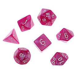 7pcs dés polyédriques pour des donjons et dragons dés jeux de fête rose Dés de D20 D12 D10 D8 D6 D4