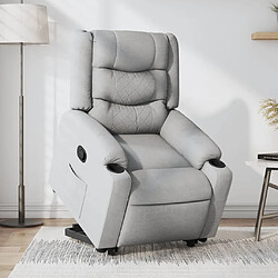 Maison Chic Fauteuil Relax pour salon, Fauteuil inclinable Gris clair Tissu -GKD78489