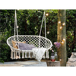 Décoris Fauteuil jardin suspendu duo beige à franges