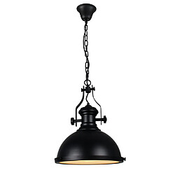 Universal Lustre rétro, 42 cm Lustre de style industriel Plafonnier Edison Noir Chaîne réglable Lampe en métal forgé Lampes d'ombrage Cuisine Salon Salle à manger(Le noir) 