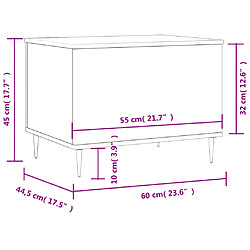 vidaXL Table basse Sonoma gris 60x44,5x45 cm Bois d'ingénierie pas cher