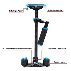 Wewoo Stabilisateur bleu pour DSLR et DV Digital Video & Cameras, capacité 0.5-3kg tenu dans la main de fibre de carbone de S60T 38.5-61cm pas cher