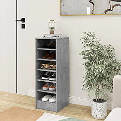 vidaXL Armoire à chaussures Gris béton 31,5x35x90 cm Bois d'ingénierie