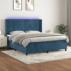 Sommier à lattes,Cadre à lattes de lit pour Adulte matelas et LED Bleu foncé 160x200 cm -MN47962