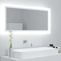 Maison Chic Miroir à LED,Miroir Lumineux LED de salle de bain Blanc 100x8,5x37 cm Acrylique -MN23701