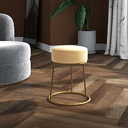 vidaXL Tabouret rond Abricot Velours 