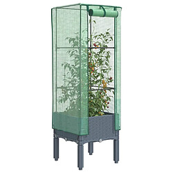 vidaXL Jardinière surélevée avec housse aspect rotin 40x40x140 cm