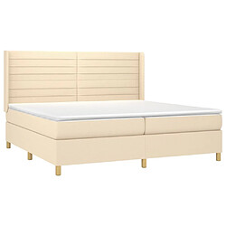 Avis vidaXL Sommier à lattes de lit matelas et LED Crème 200x200 cm Tissu