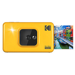 KODAK Mini Shot Combo 2 C210 - Appareil Photo Instantané (Format 5,3 x 8,6 cm - 2,1 x 3,4 '', Écran LCD 1,7'', Bluetooth, 8 photos incluses) - Jaune