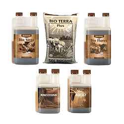 Pack Bio Terra Plus 50 litres + engrais et booster BIOCANNA