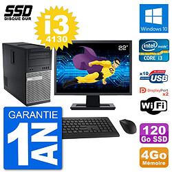 PC Tour Dell 9020 Ecran 22" Intel Core i3-4130 RAM 4Go SSD 120Go Windows 10 Wifi · Occasion 