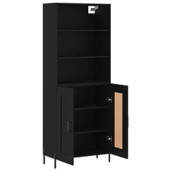 Avis vidaXL Buffet haut Noir 69,5x34x180 cm Bois d'ingénierie