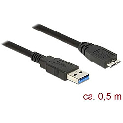 DeLOCK 85071 câble USB 0,5 m USB A Micro-USB B Noir (Delock Cable USB 3.0 Type-A male &gt; USB 3.0 Type Micro-B male 0.5m black)