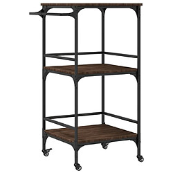 Maison Chic Desserte de cuisine | Chariot de cuisine | Meuble de rangement roulant chêne marron 60,5x50x105cm bois d'ingénierie -GKD42436