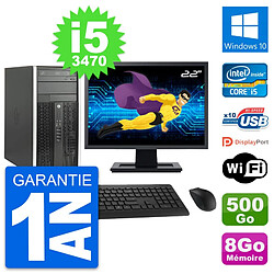 PC Tour HP Pro 6300 CMT Ecran 22" i5-3470 RAM 8Go Disque 500Go Windows 10 Wifi - Occasion