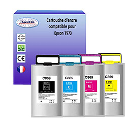 T3Azur 4 Cartouches d'encre compatibles avec Epson T9731 T9732 T9733 T9734 