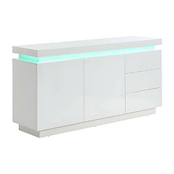 Acheter Vente-Unique Buffet EMERSON II - LEDs - 2 portes & 3 tiroirs - MDF laqué blanc