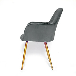 Meubler Design Chaise De Salle À Manger Velours Pied Or Skull - Gris