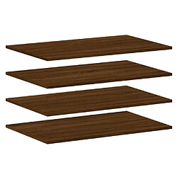 vidaXL Étagères murales 4 pcs chêne marron 80x50x1,5cm bois ingénierie