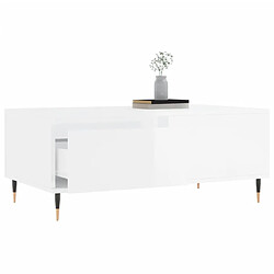 Avis Maison Chic Table basse,Table Console Table d'appoint, Table pour salon Blanc brillant 90x50x36,5 cm Bois d'ingénierie -MN18205