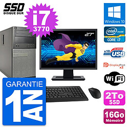 PC Tour Dell 9010 Ecran 27" Intel Core i7-3770 RAM 16Go SSD 2To Windows 10 Wifi · Occasion 