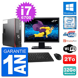 PC Fujitsu D556 DT Ecran 27" Intel i7-6700 RAM 32Go Disque 2To Windows 10 Wifi · Occasion 