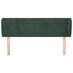 Avis Tête de lit scandinave avec oreilles,meuble de chambre Vert foncé 147x23x78/88 cm Velours -MN57195