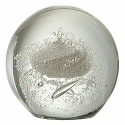 Paris Prix Presse-Papier en Verre Bulle 16cm Argent