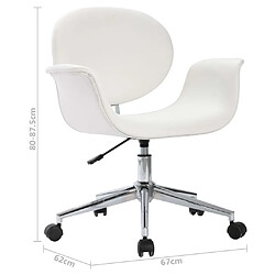 vidaXL Chaises pivotantes à manger lot de 6 blanc similicuir pas cher