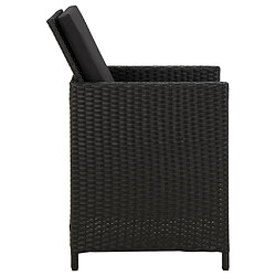 Acheter Maison Chic Lot de 4 Chaises de jardin,Fauteuil d'extérieur avec coussins Résine tressée Noir -MN45649